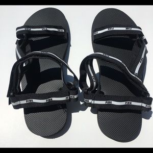 Victoria Secrets Pink White adjustable slides 9-10